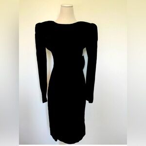 VINTAGE Elegant Black Long Sleeve Dress